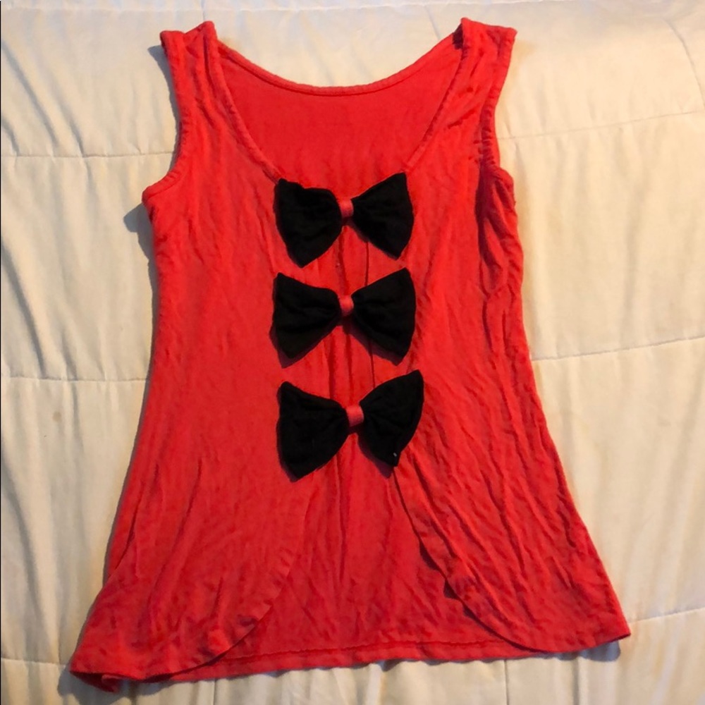 Open back black bow tank!